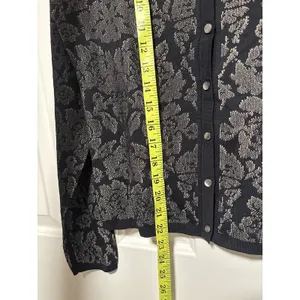 Ann Taylor Medium Black Tan Floral Cardigan Sweater thumbnail 8