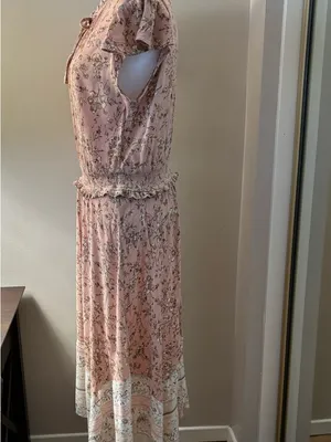 Knox Rose Dress Size L Floral Pink/Blush Midi High-Low Dress thumbnail 2