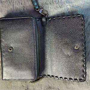Tory Burch Women's Silver Braided Leather Wristlet Wallet thumbnail 4