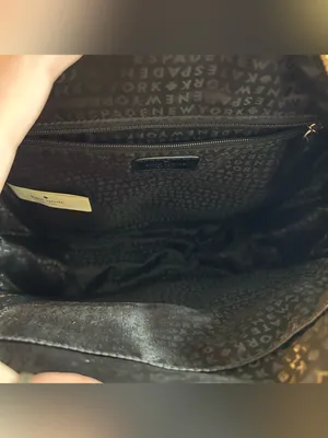 Kate Spade black mini nylon backpack gold hardware front pocket adjustable strap thumbnail 5