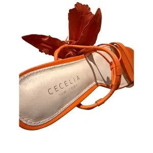 Cecelia New York Hibiscus Sandals in RARE Orange Sz. 10 thumbnail 7