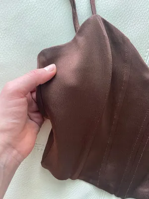 ZARA Brown Corset Top thumbnail 4