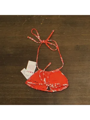 NWT Roxy Womens Double Strap Bikini Swim Top 434002092-RDR-S Red Orange Palm S thumbnail 2