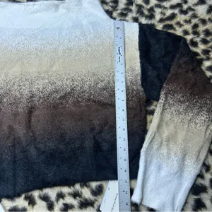 Commense Dawn Ombre Fuzzy Off The Shoulder Cropped Sweater XL NWT thumbnail 4