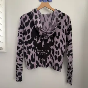 Skull Cashmere XS NEW Leopard Crop‎ Hoodie Lavender Purple Grunge Emo Gothic thumbnail 3