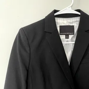 Banana‎ Republic black business formal blazer suit top wool women size 0 thumbnail 2