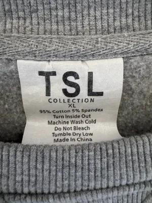 TSL (The Self Love) Collection HeatherGrey Embroidered Crewneck Sweatshirt Sz XL thumbnail 5