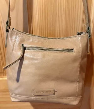 Lucky Brand leather crossbody bag soft tan/beige leather thumbnail 1