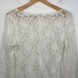Umgee Lace Top Womens Scalloped Hem Boho Top Size Small Ivory White thumbnail 7