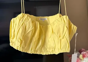 NWT Reformation Brio Two Piece Yellow Skirt and Top thumbnail 4