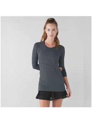 Lululemon run swiftly gray black long sleeve top 8 thumbnail 7