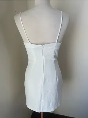 Zara White Spaghetti Strap Mini Dress thumbnail 3