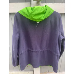 Lauren Active Ralph Lauren Women 1X Hybrid Puffer Fleece Jacket Green Navy Blue thumbnail 2