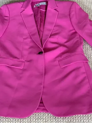 Zara Hot Pink Oversized Blazer Single Button Women’s Size Small Tailored Jacket thumbnail 1