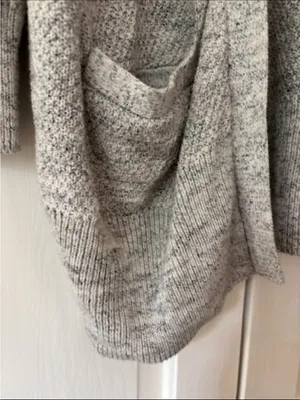 Abercrombie & Fitch Gray 100% Cotton Oversize Open Front Cardigan Sweater Medium thumbnail 4