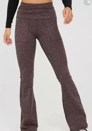 Aerie MEDIUM SHORT OFFLINE Hugger High Waisted Foldover Flare Legging thumbnail 1