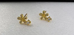 Small CZ Flower Stud Earrings for Women thumbnail 1