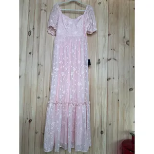 NWT Lulus Phenomenal Sweetness Pink Floral Burnout Bustier Maxi Dress Gala Sz XL thumbnail 2