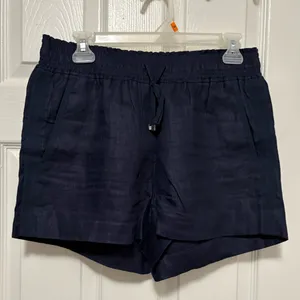 *J. Crew Women's Navy 100% Linen Size Small Summer Shorts thumbnail 1