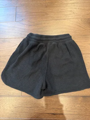 aerie Black Waffle-Knit Athletic Lounge Shorts Size XS - C72-020 thumbnail 4