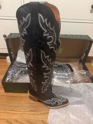 Buck & Brana Tall Western Boots – Black Embroidered Knee-High Boots 7.5 thumbnail 6