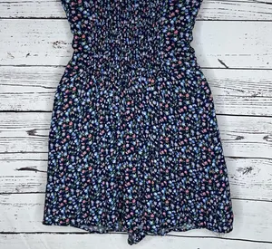 Abercrombie & Fitch NWT Size S Blue Floral Print Smock One Piece Shorts Romper thumbnail 5