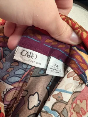 Cato Wide Leg Paisley Print Palazzo Pants in Multicolor thumbnail 3