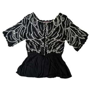 Maple Anthropologie Odd Rubies Embroidered Peplum Top thumbnail 2