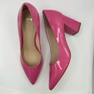 Marc Fisher Zala Barbie pink patent leather slip on pointed toe pumps Size 9M thumbnail 4