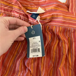 NWT Universal Thread Striped Orange Sleeveless Top thumbnail 3