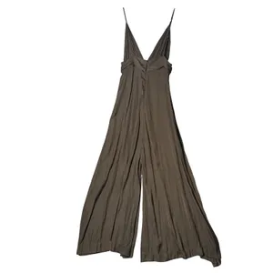 One X One Teaspoon Womens Jumpsuit XS Brown Wide Leg V-Neck Backless Minimalist thumbnail 6