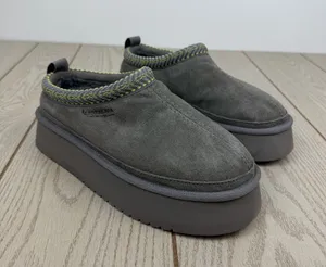 Koolaburra by UGG Women's Burree Platform Slippers US8 Cloud Grey & Green $90 thumbnail 1