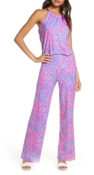 Lilly Pulitzer Bowen Jumpsuit in Pink Sorbet High Altitude print Large thumbnail 1