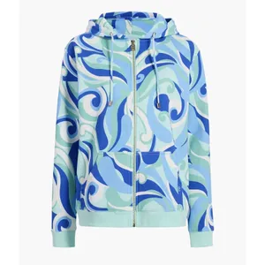 Hill House Allie Zip Up Sweatshirt Hoodie Kaleidoscopic Beach Blue Fleece S NWT thumbnail 3