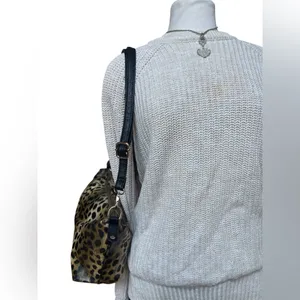 Vintage 90s early 2000s Jersey Shore Style Grunge Cheetah Print Shoulder Bag thumbnail 2