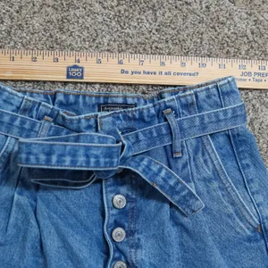 Abercrombie & Fitch Natural Rise Shorts Women 25 0 Denim Paperbag Button‎ Fly thumbnail 5