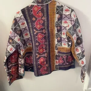 Colorful Patchwork Jacket Sz M Black Size M thumbnail 2