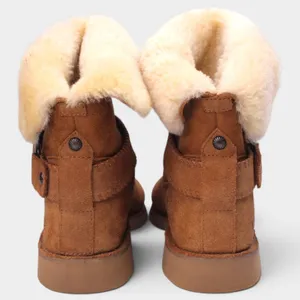 UGG Cedric Womens 8 Chestnut Suede Sheepskin Cuff Buckle Boots thumbnail 5