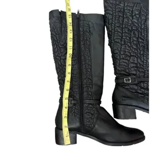 Mariana bubble leather Reanna boots BLACK Western Casual Mid Calf thumbnail 15