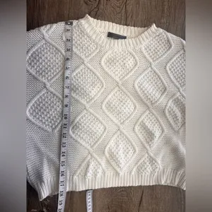 Anthropologie cream‎ cable knit sweater size Xs thumbnail 5