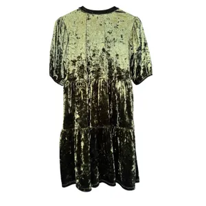 Chrysanthemum Velvet Tiered Puff Sleeve Mini Dress Small Fall Christmas‎ Holiday thumbnail 4