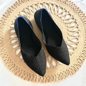 Rothy's The Point Toe Flats in Black Honeycomb Knit Size 8 thumbnail 3