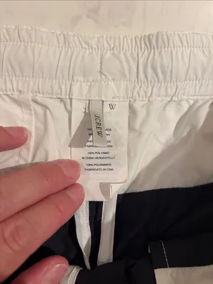 J.Crew White Swim/Active Shorts with Black Stripe thumbnail 2