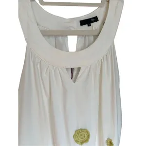 RYU White Green‎ Floral Embroidered Boho Sundress Sz L thumbnail 8
