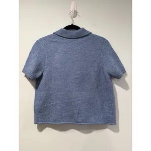 NEW H&M Button Up Sweater Top Womens Med. Wool Knit Short Sleeve Travel Minimal thumbnail 2