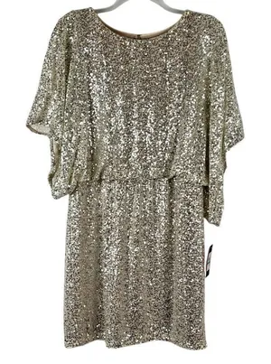 New! NWT Jessica Howard Short Sleeve Sequin Blouson Dress 16 thumbnail 1
