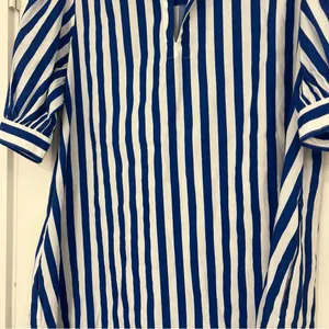 Navy Bleu Royal Stripe Puff Sleeve Shirt Dress thumbnail 7