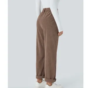Halara AuraCord Cloud Brown Corduroy‎ High Waisted Wide Leg Pants Size M NWT thumbnail 2