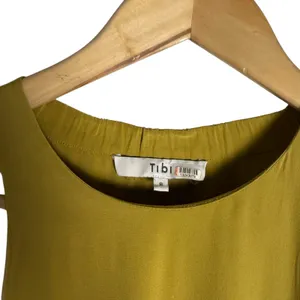 Tibi Eco Silk Yellow Sleeveless Halter Flounce Shift Midi Dress Size 8 thumbnail 6