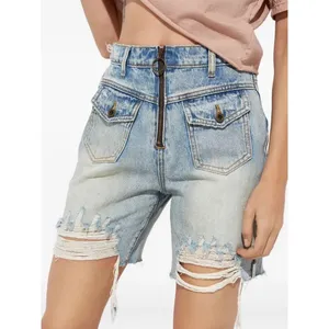 NWT One Teaspoon Sz 26 Bridgette Flap Pocket High Rise Zip Distressed Jean Short thumbnail 2